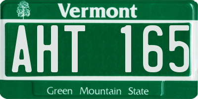 VT license plate AHT165