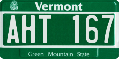 VT license plate AHT167