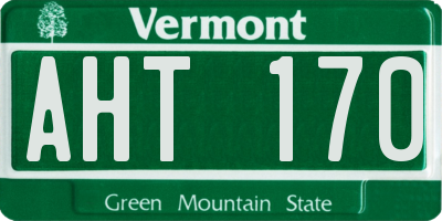 VT license plate AHT170