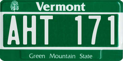 VT license plate AHT171