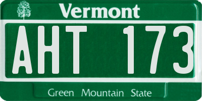 VT license plate AHT173