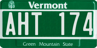 VT license plate AHT174