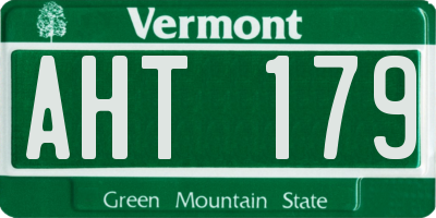 VT license plate AHT179