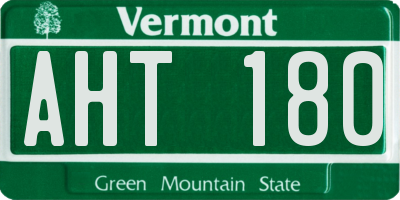 VT license plate AHT180