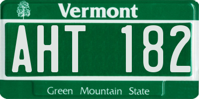 VT license plate AHT182