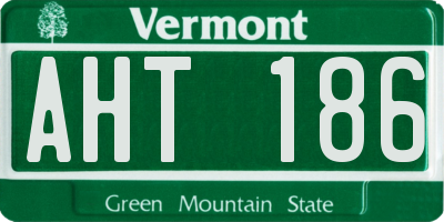 VT license plate AHT186