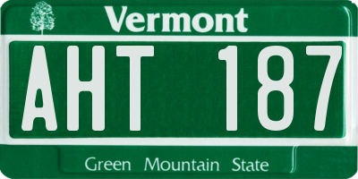 VT license plate AHT187