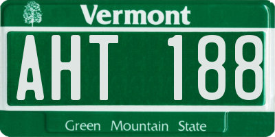 VT license plate AHT188