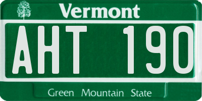 VT license plate AHT190