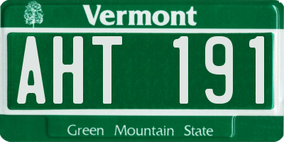 VT license plate AHT191