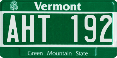 VT license plate AHT192