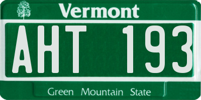 VT license plate AHT193