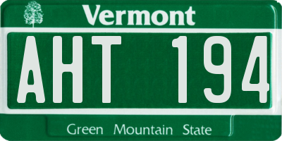VT license plate AHT194