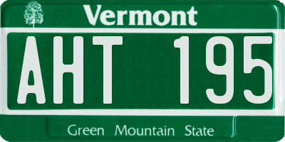 VT license plate AHT195