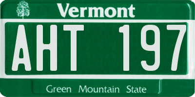 VT license plate AHT197