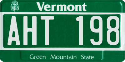VT license plate AHT198