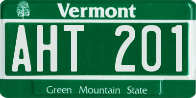 VT license plate AHT201