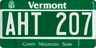 VT license plate AHT207