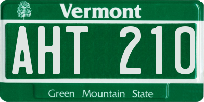 VT license plate AHT210