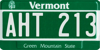 VT license plate AHT213
