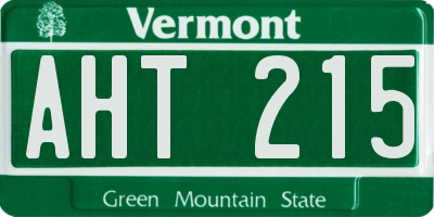 VT license plate AHT215