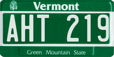 VT license plate AHT219