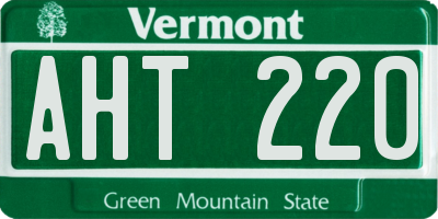 VT license plate AHT220