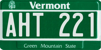 VT license plate AHT221