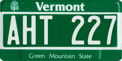 VT license plate AHT227