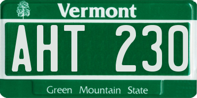 VT license plate AHT230