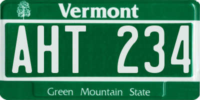 VT license plate AHT234