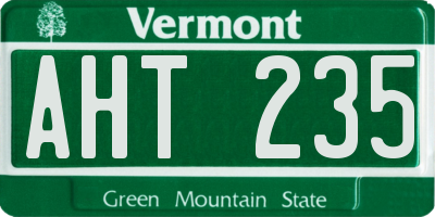 VT license plate AHT235