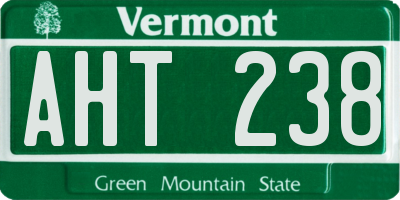 VT license plate AHT238