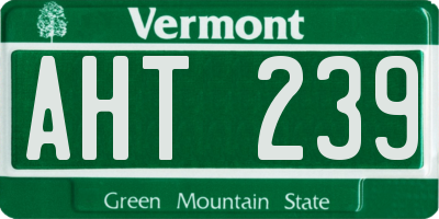 VT license plate AHT239