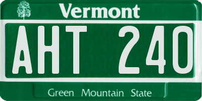 VT license plate AHT240