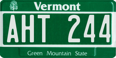 VT license plate AHT244