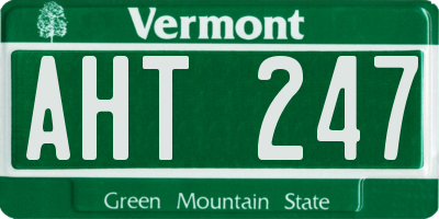 VT license plate AHT247