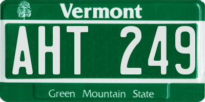 VT license plate AHT249