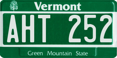 VT license plate AHT252