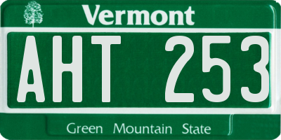 VT license plate AHT253
