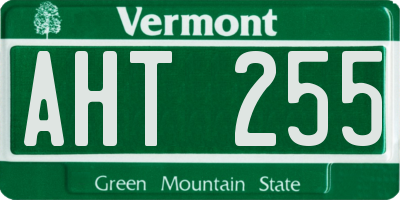 VT license plate AHT255