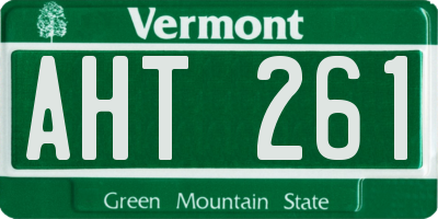 VT license plate AHT261