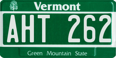 VT license plate AHT262