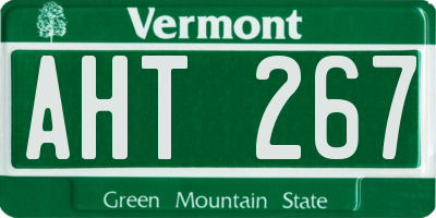 VT license plate AHT267