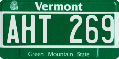 VT license plate AHT269
