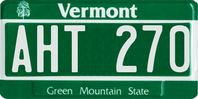 VT license plate AHT270