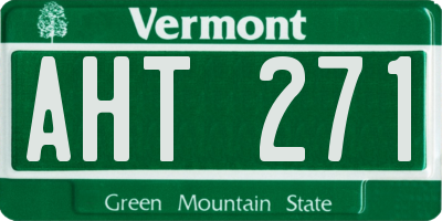 VT license plate AHT271