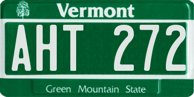 VT license plate AHT272