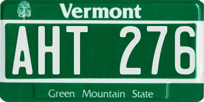 VT license plate AHT276