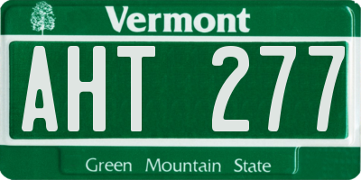 VT license plate AHT277